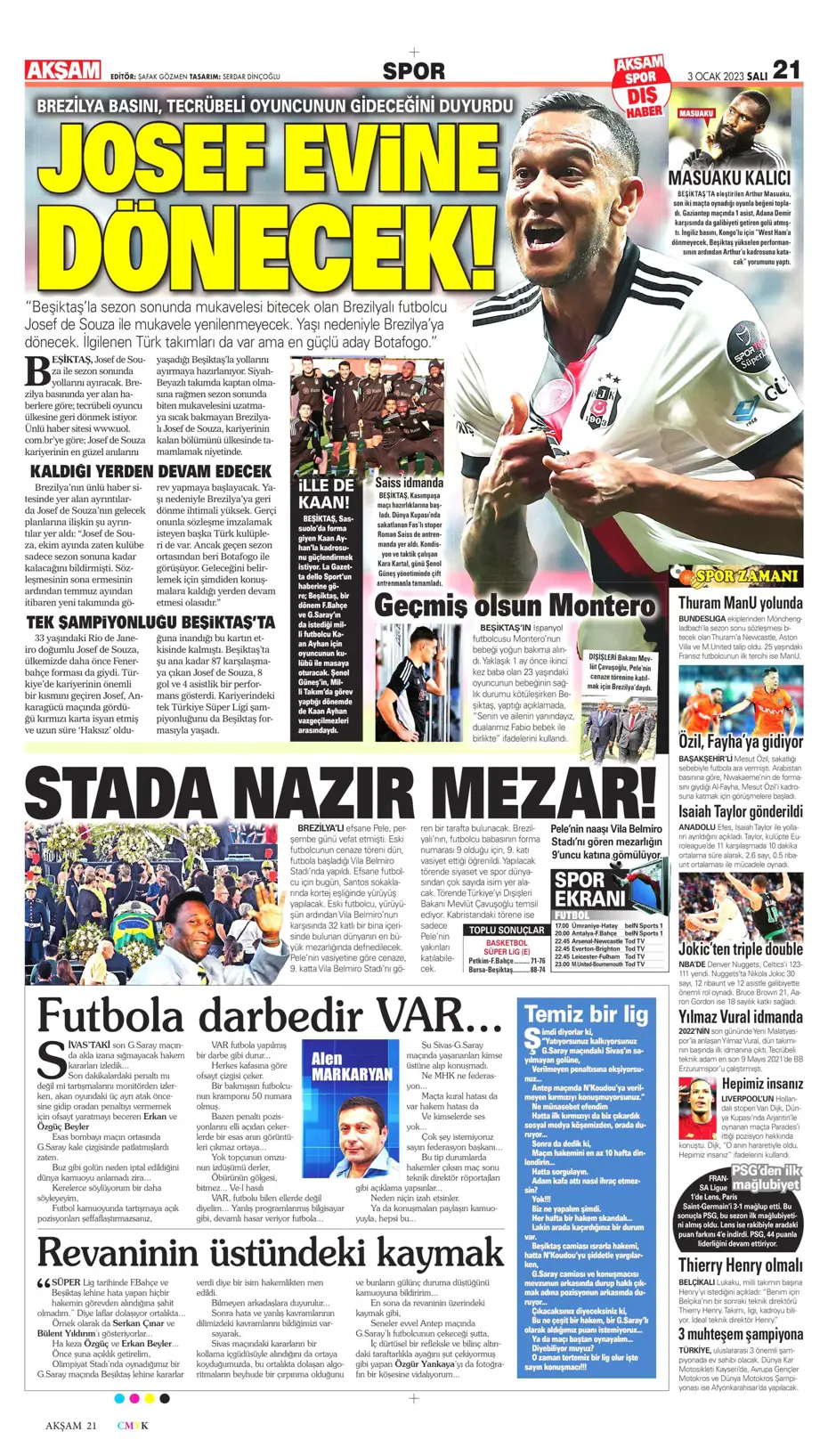 Sporun manşetleri (3 Ocak 2023) - 2