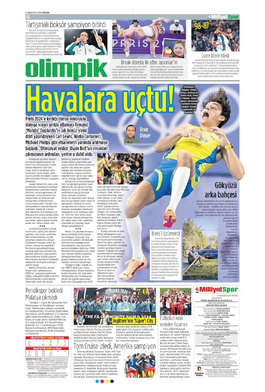 "Mou varsa fire yok" | Sporun manşetleri (11 Ağustos 2024) - 19