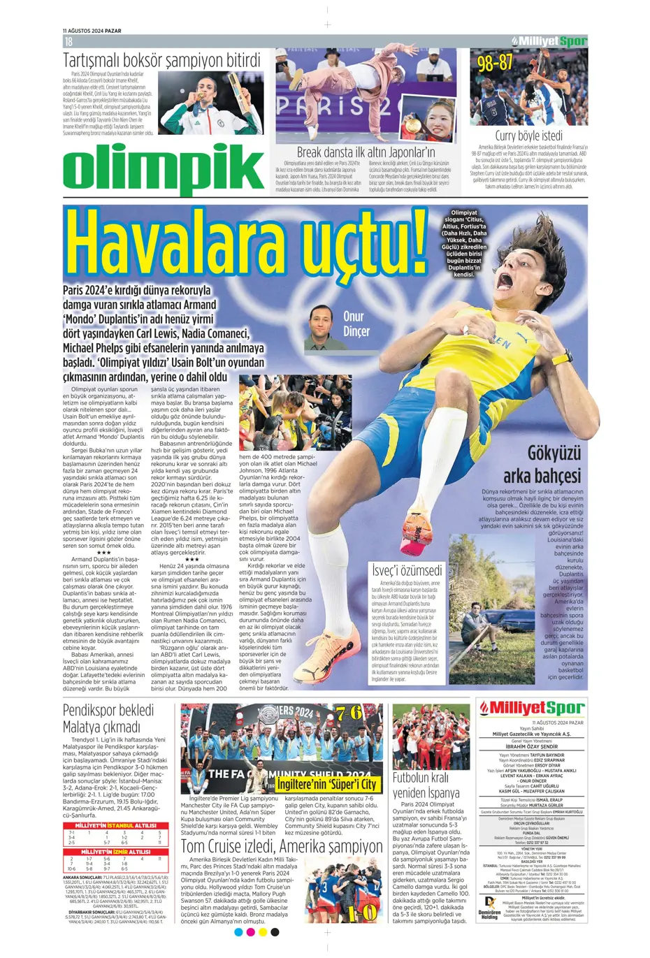 "Mou varsa fire yok" | Sporun manşetleri (11 Ağustos 2024) - 27