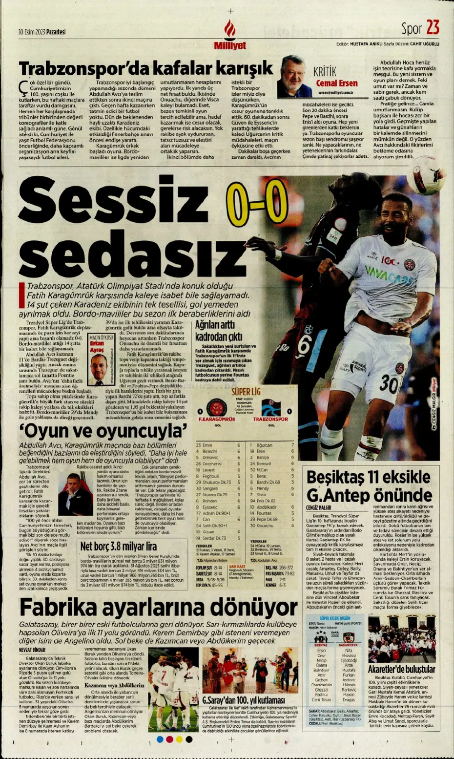 "Fenerbahçe kasırgası" | Sporun manşetleri (30 Ekim 2023) - 19