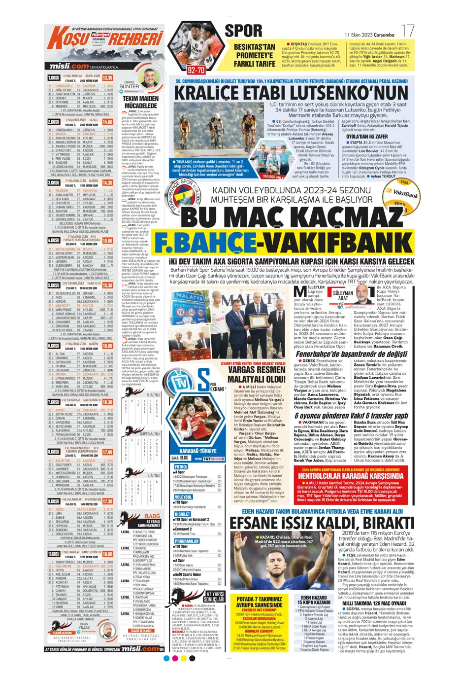 "Sergio Oliveira'ya yol göründü" | Sporun manşetleri (11 Ekim 2023) - 18