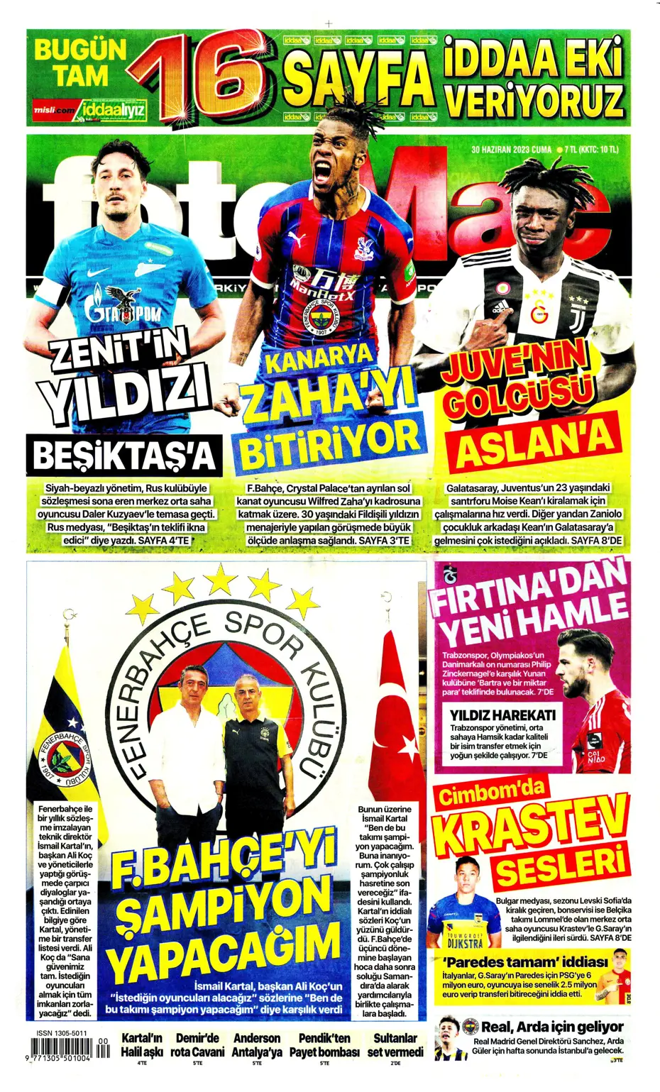 "Cavani heyecanı" | Sporun manşetleri (30 Haziran 2023) - 9