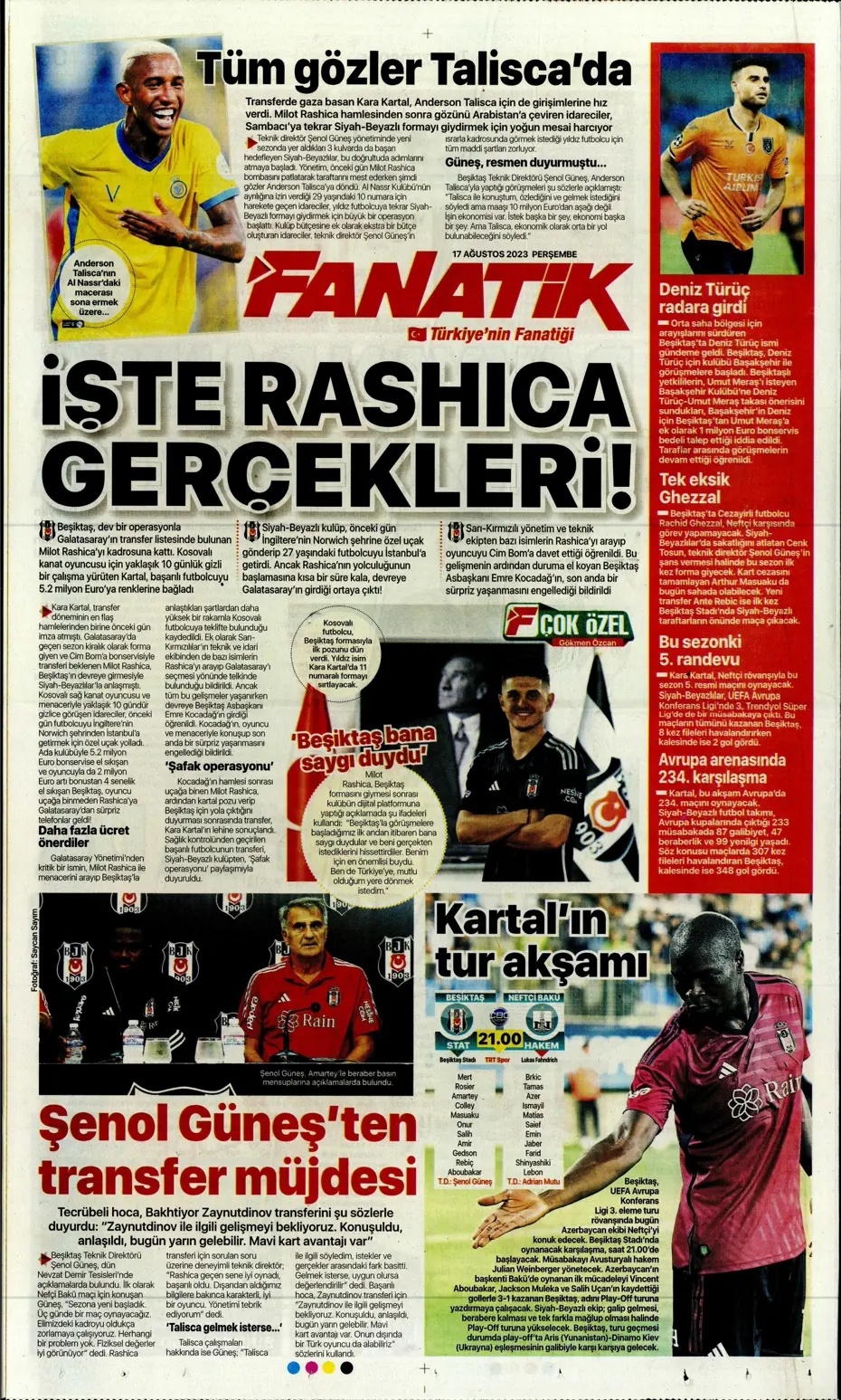 "Anderson Talisca için yoğun mesai" | Sporun Manşetleri - 12