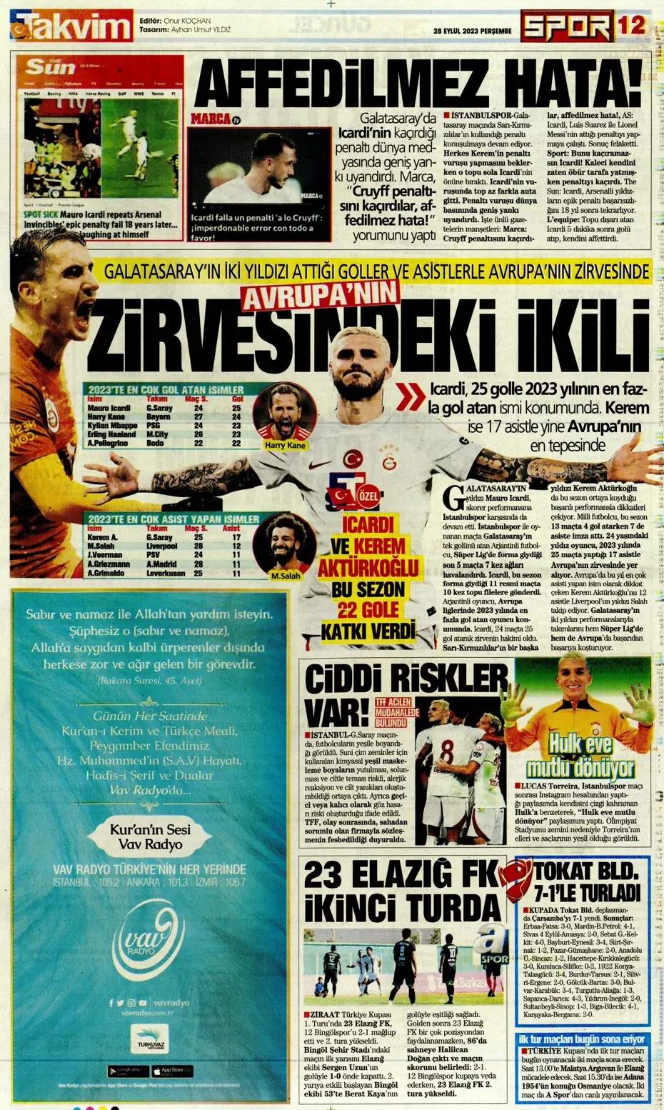 "Tarihi eser" | Sporun manşetleri (28 Eylül 2023) - 34