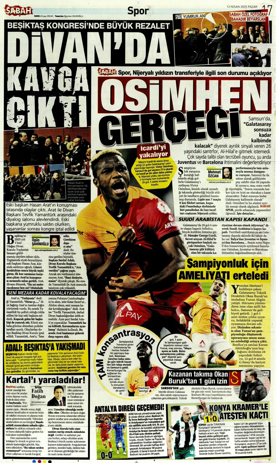 "Dzeko'nun yerine Müller" | Sporun manşetleri - 36