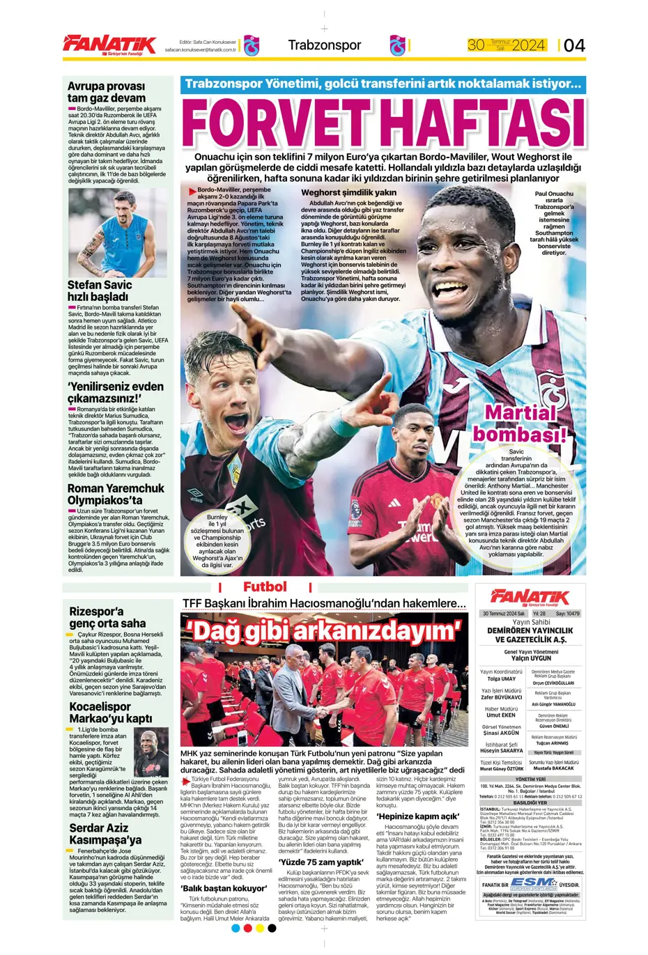 "Mourinho ateşi yaktı" | Sporun manşetleri (30 Temmuz 2024) - 7