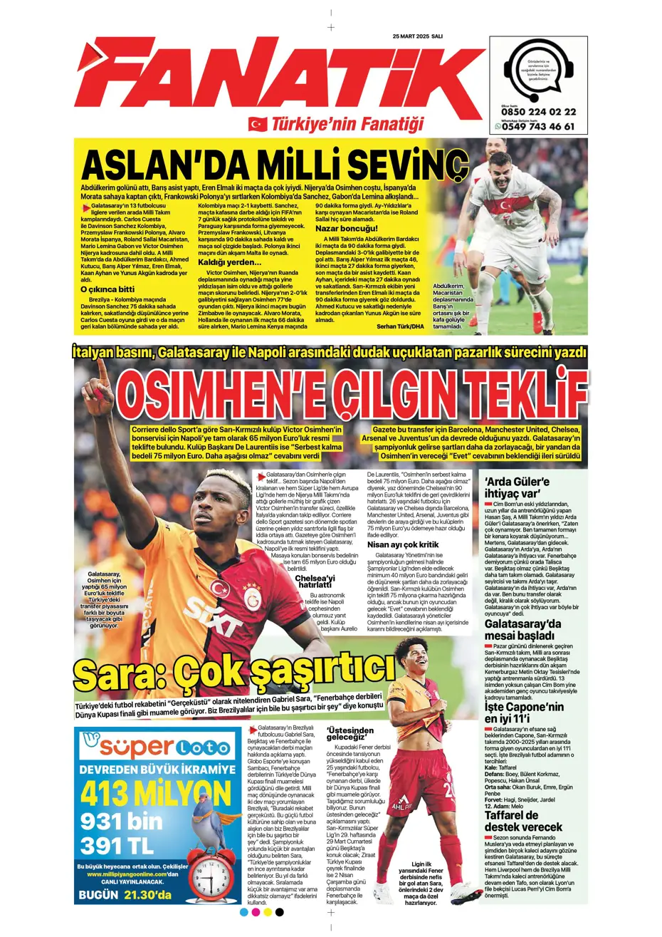 "Galatasaray'dan Osimhen'e çılgın teklif" | Sporun manşetleri - 11 "Galatasaray'dan Osimhen'e çılgın teklif" | Sporun manşetleri - 11