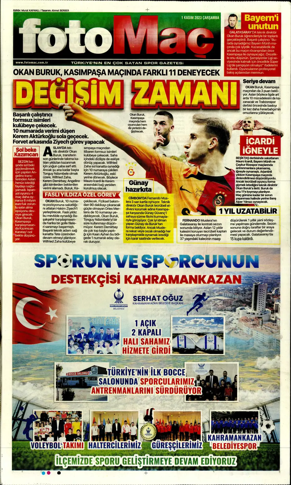 "Krunic Fenerbahçe'ye kaldı" | Sporun manşetleri (1 Kasım 2023) - 11