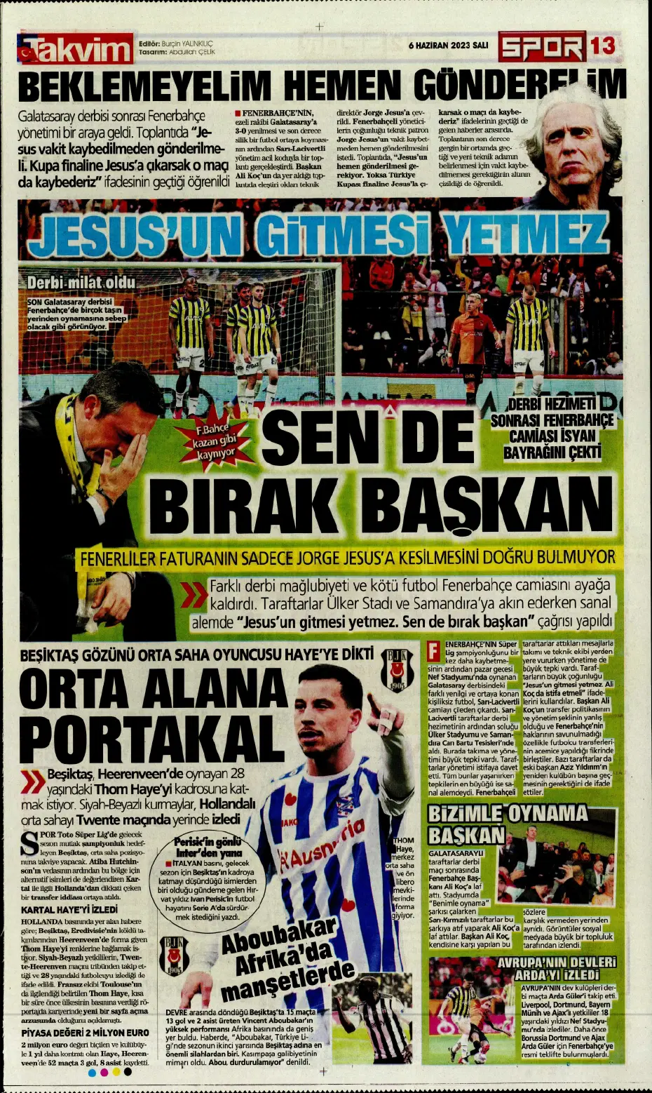 "Devler Ligi'ne süper Aslan" | Sporun manşetleri (6 Haziran 2023) - 19