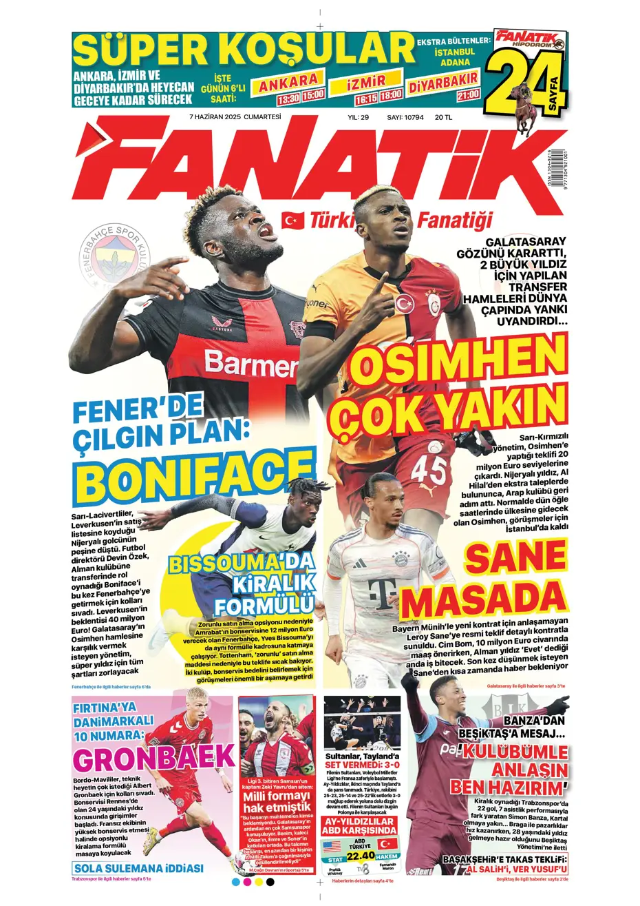 "Osayi, Beşiktaş'a doğru" | Sporun manşetleri (7 Haziran 2025) - 5