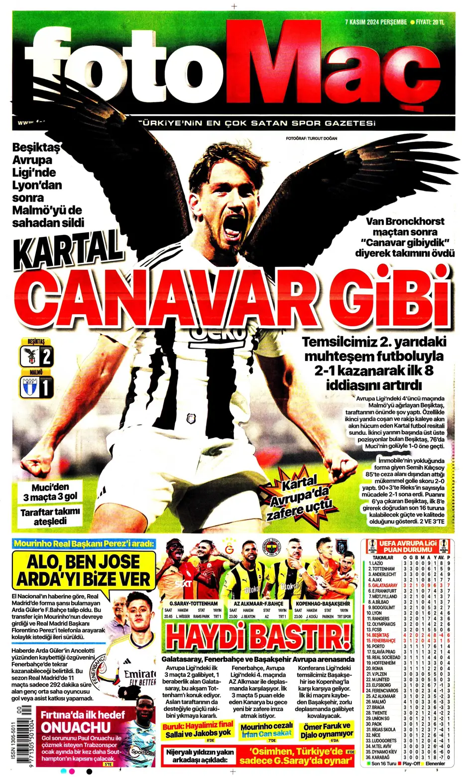 "Fenerbahçe'den Boca Juniors'a rest" | Sporun manşetleri (7 Kasım 2024) - 8
