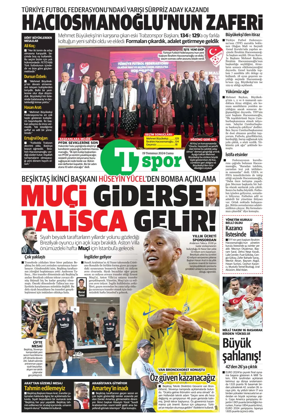 "Doue'nin vizesi Drogba'dan" | Sporun manşetleri (19 Temmuz 2024) - 32