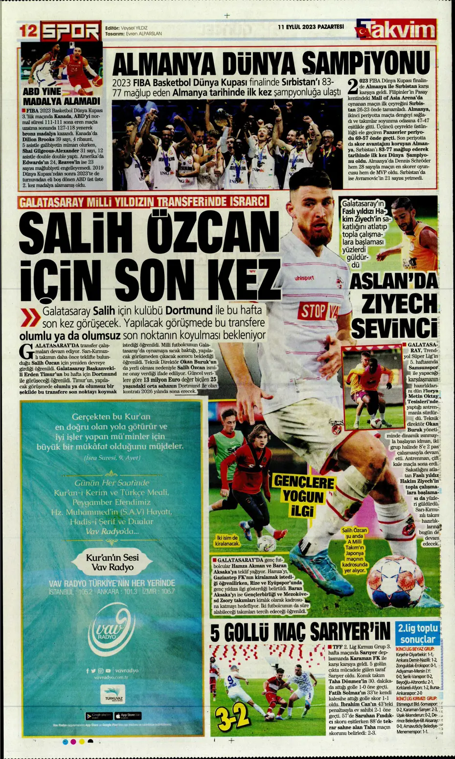 "Sacha Boey, İtalya yolcusu" | Sporun manşetleri (11 Eylül 2023) - 27 "Sacha Boey, İtalya yolcusu" | Sporun manşetleri (11 Eylül 2023) - 27