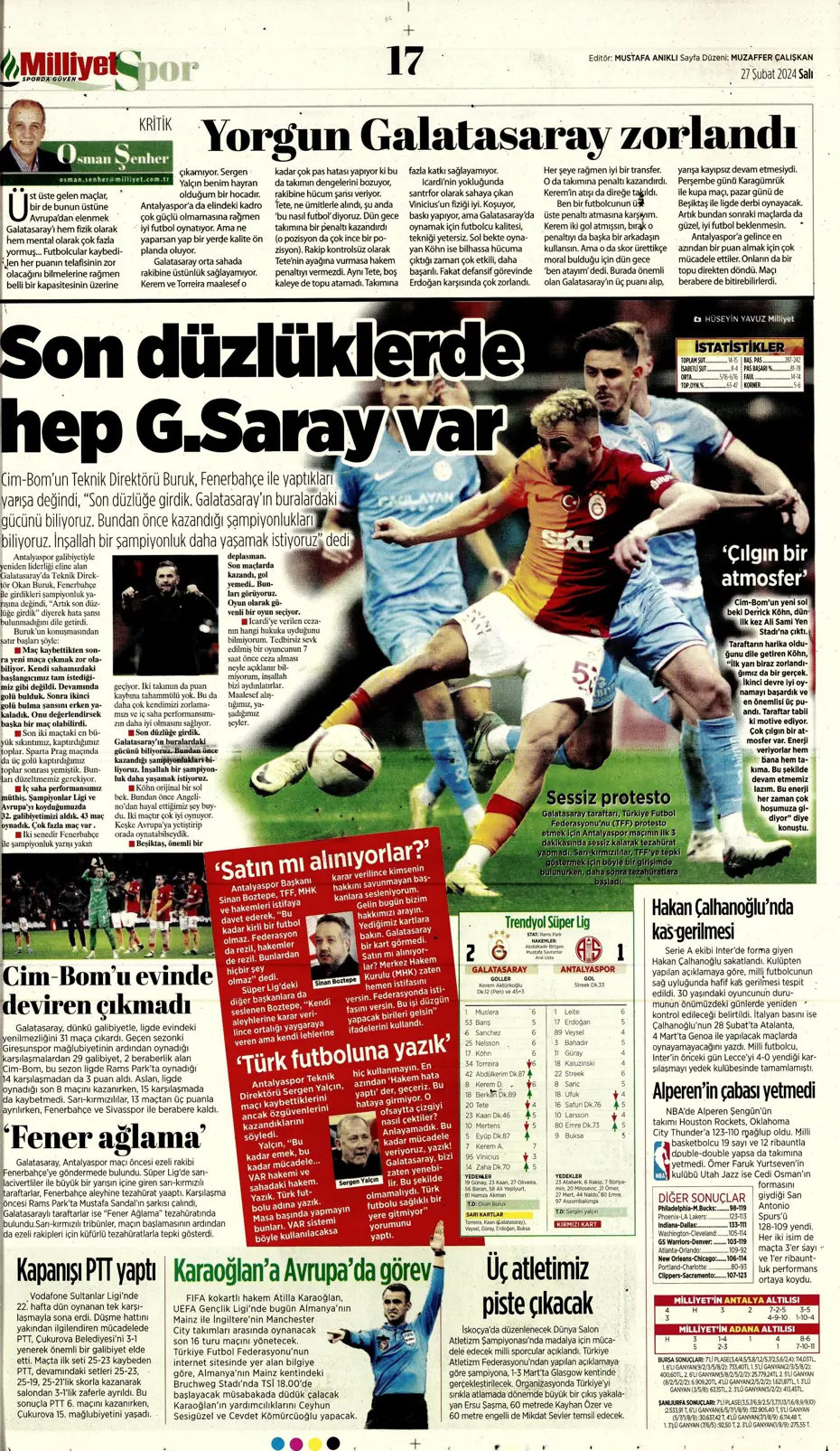 "Icardi'ye selam, zirvede devam" | Sporun manşetleri (27 Şubat 2024) - 24 "Icardi'ye selam, zirvede devam" | Sporun manşetleri (27 Şubat 2024) - 24