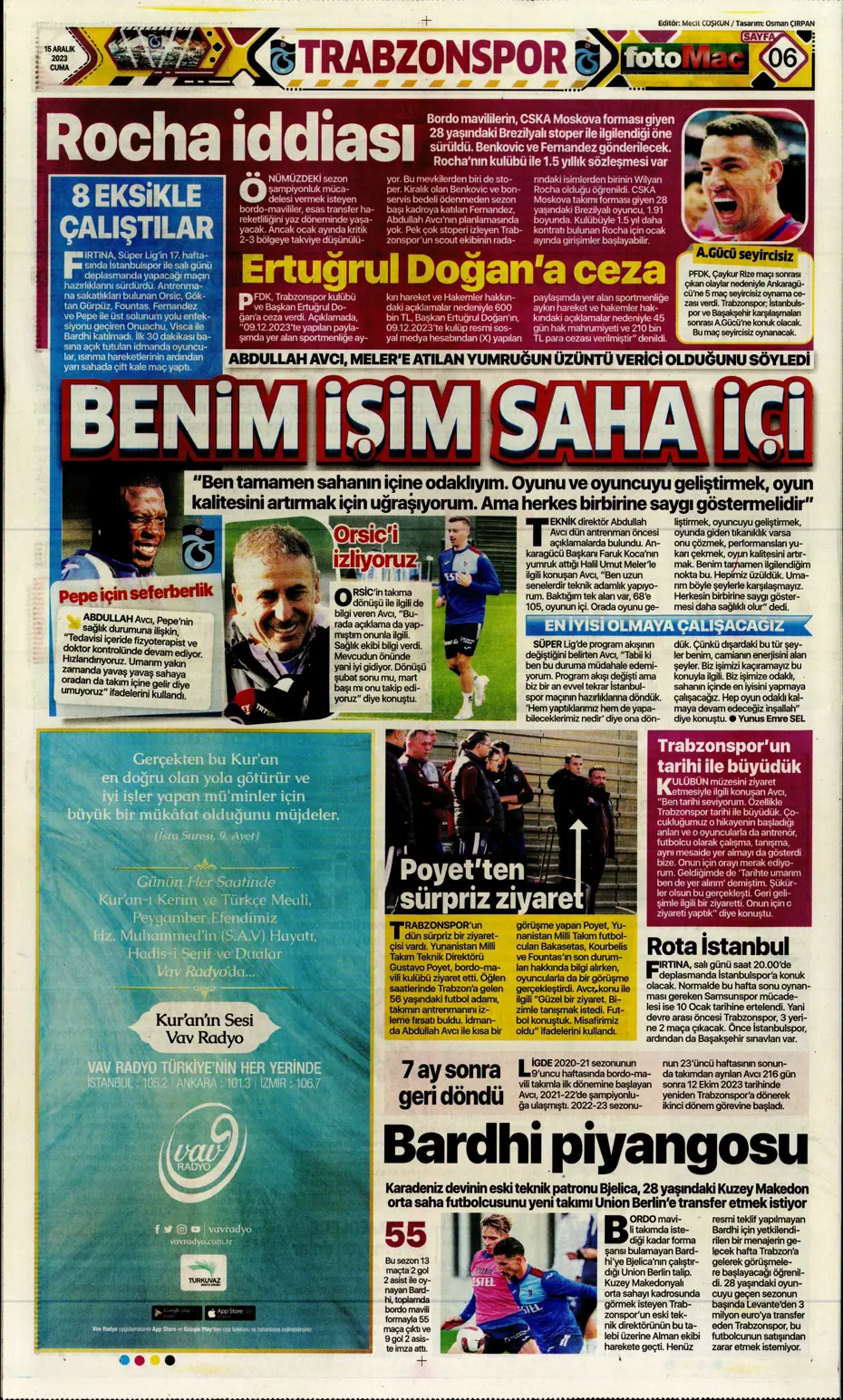 "Aslan'dan Jorginho bombası" | Sporun manşetleri (15 Aralık 2023) - 14