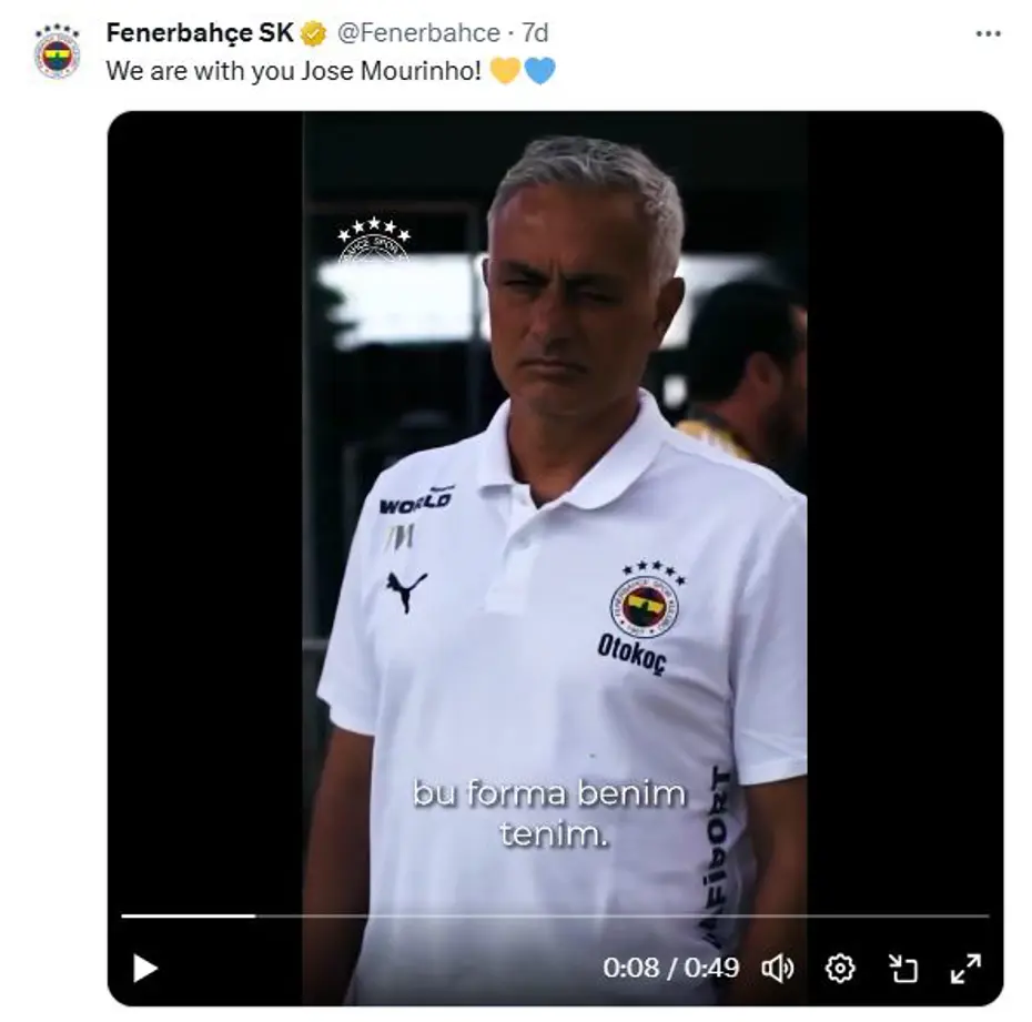 Fenerbahçe'den Mourinho paylaşımı geldi: Videodaki sözler dikkat çekti - 3
