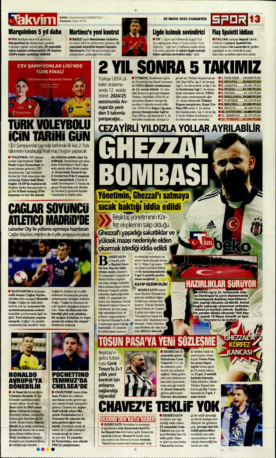 "Aslan'dan dev hamle" Günün spor manşetleri (20 Mayıs 2023) - 17