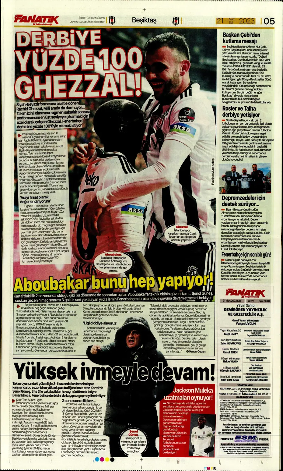 "Aslan'da transfer zirvesi" - Sporun manşetleri (21 Mart 2023) - 10
