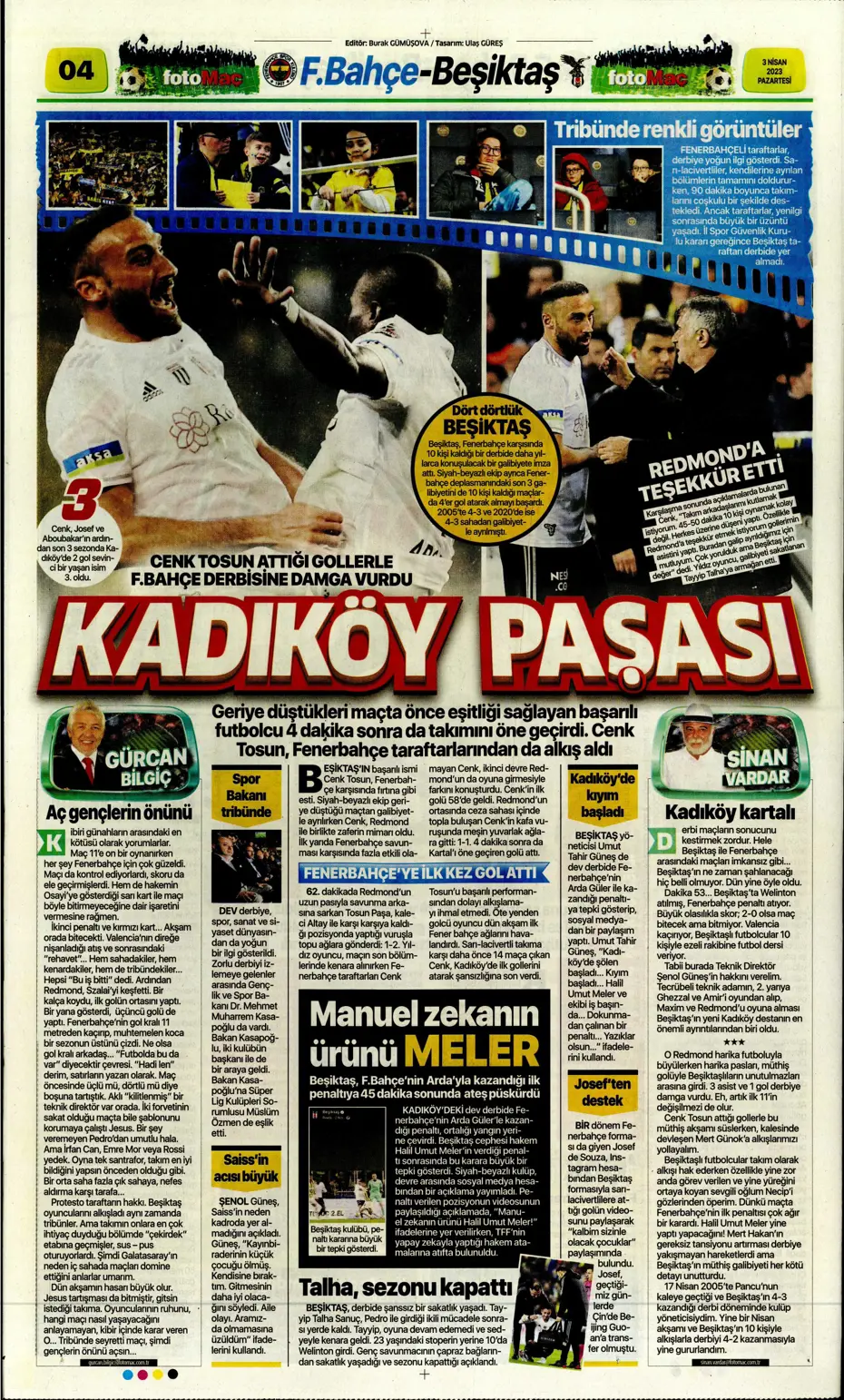 "10 parmak tarih yazdılar" - Sporun manşetleri (3 Nisan 2023) - 13