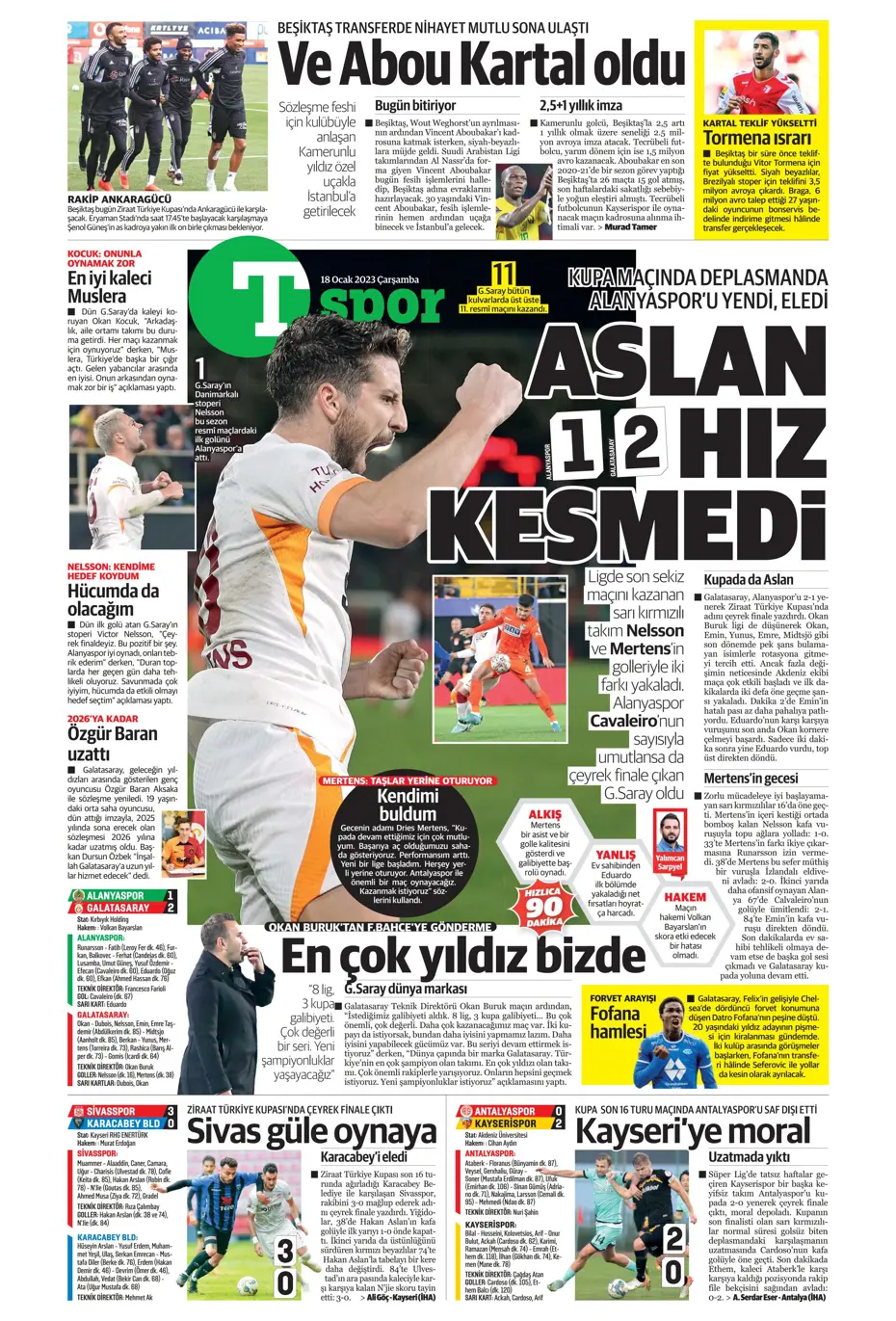 Sporun Manşetleri (18 Ocak 2023) - 34