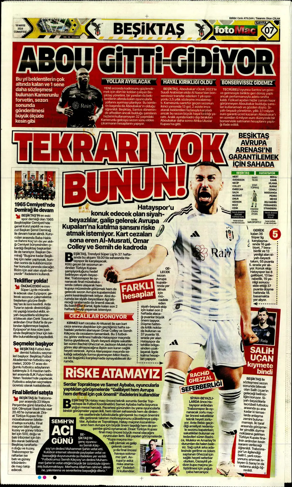 "Süper Lig'de cumartesi ateşi" | Sporun Manşetleri - 18 "Süper Lig'de cumartesi ateşi" | Sporun Manşetleri - 18