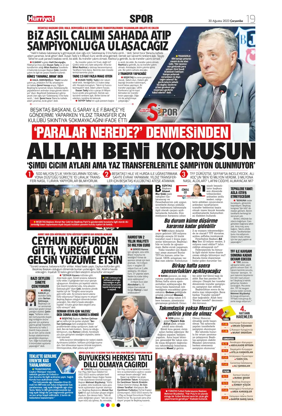 "Avrupa Avrupa duy sesimizi" | Sporun manşetleri (30 Ağustos 2023) - 22 "Avrupa Avrupa duy sesimizi" | Sporun manşetleri (30 Ağustos 2023) - 22