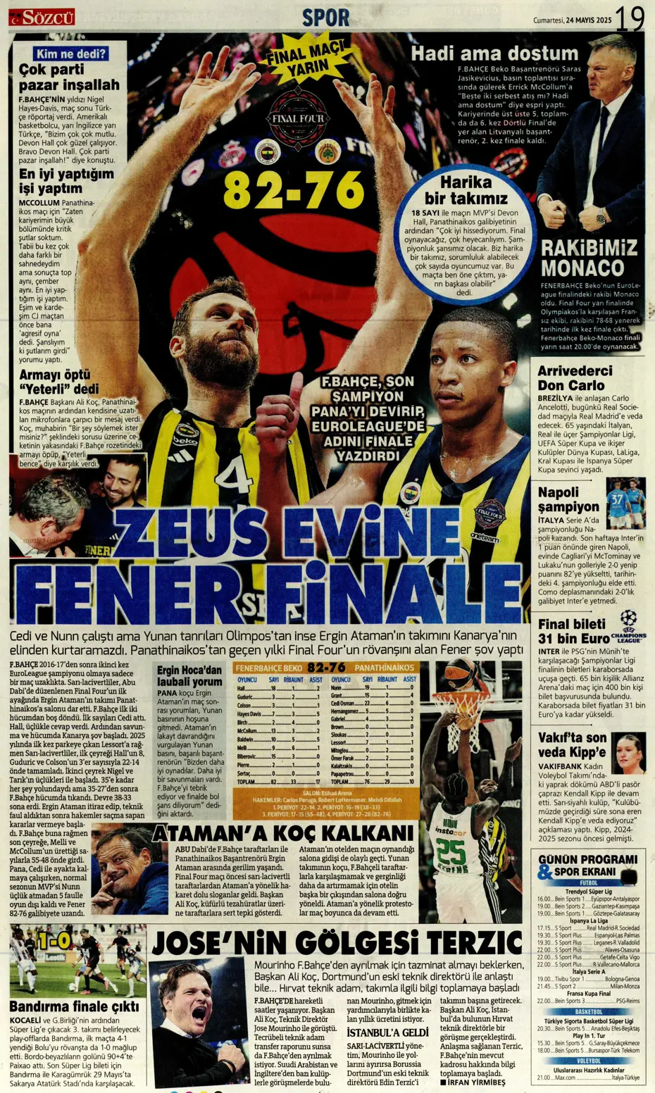 "Final-Four'da Fenerbahçe destanı" | Sporun manşetleri - 27
