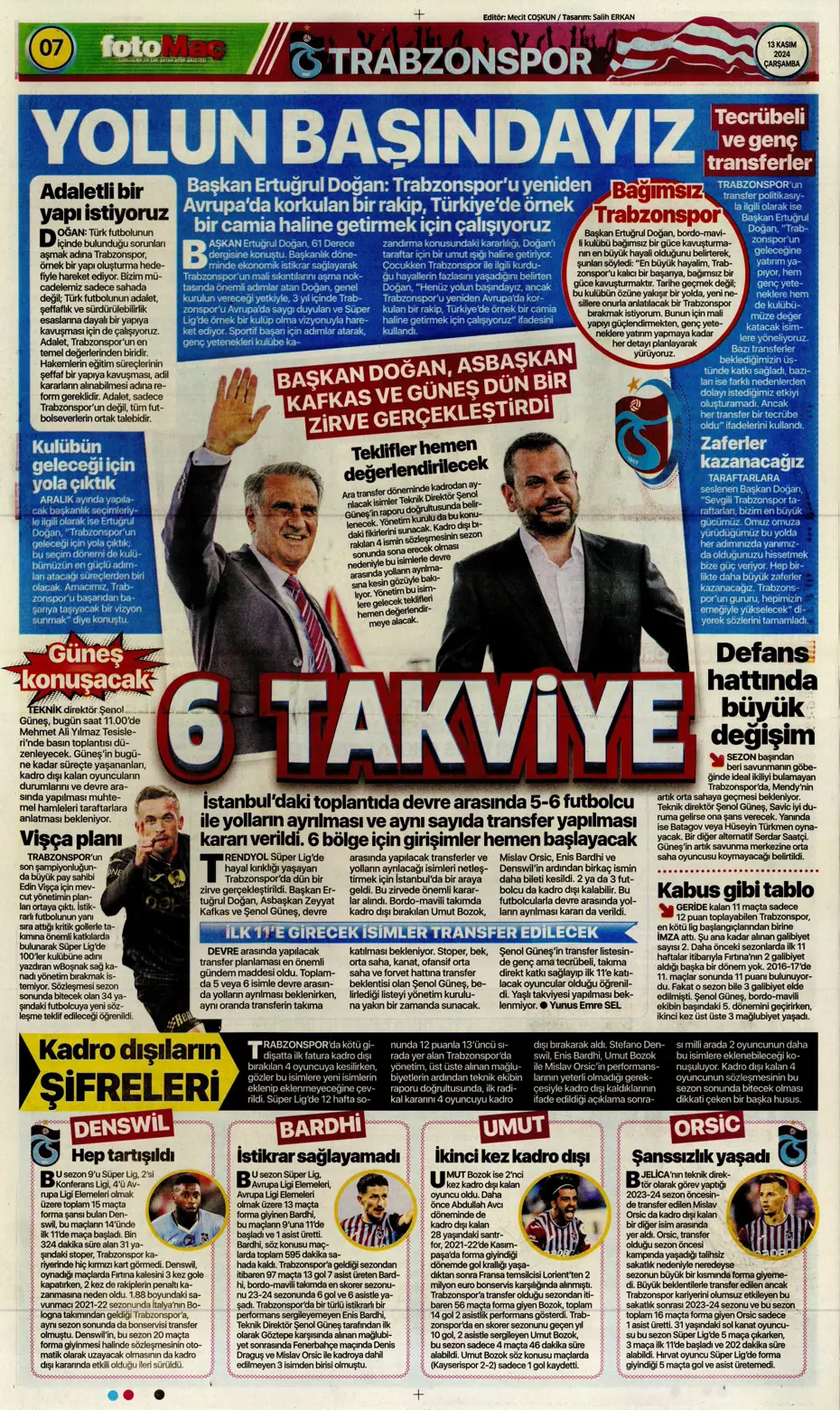 "Mario Branco'dan Fenerbahçe'ye 3 yıldız" | Sporun manşetleri - 11