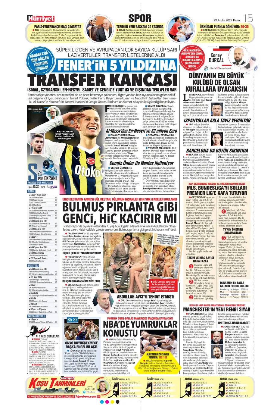 "Mikautadze'de sona doğru" | Sporun manşetleri (29 Aralık 2024) - 19