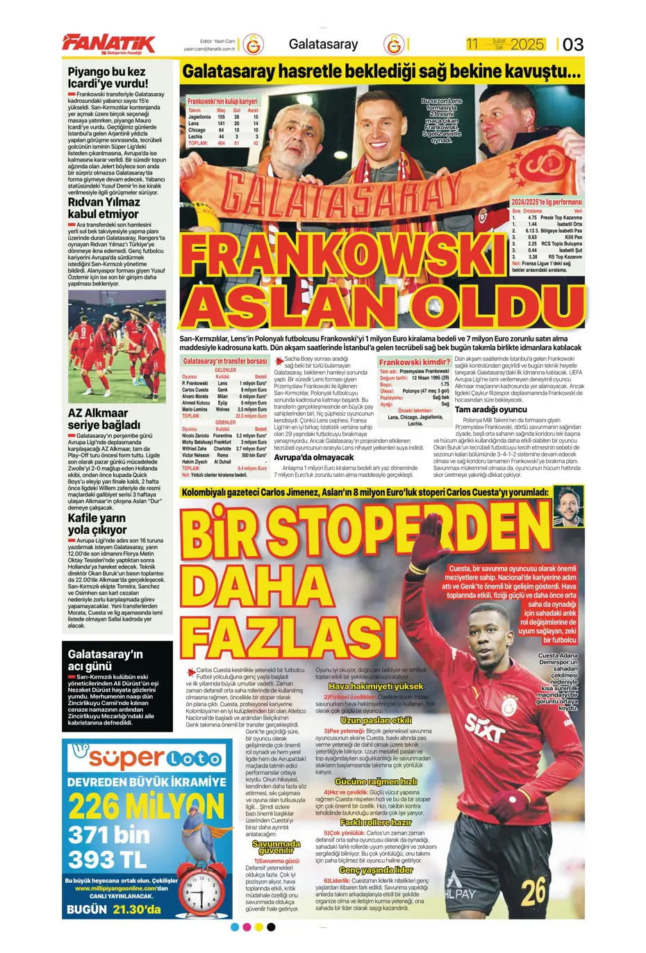 "Sezon sonu Fati" | Sporun manşetleri - 5