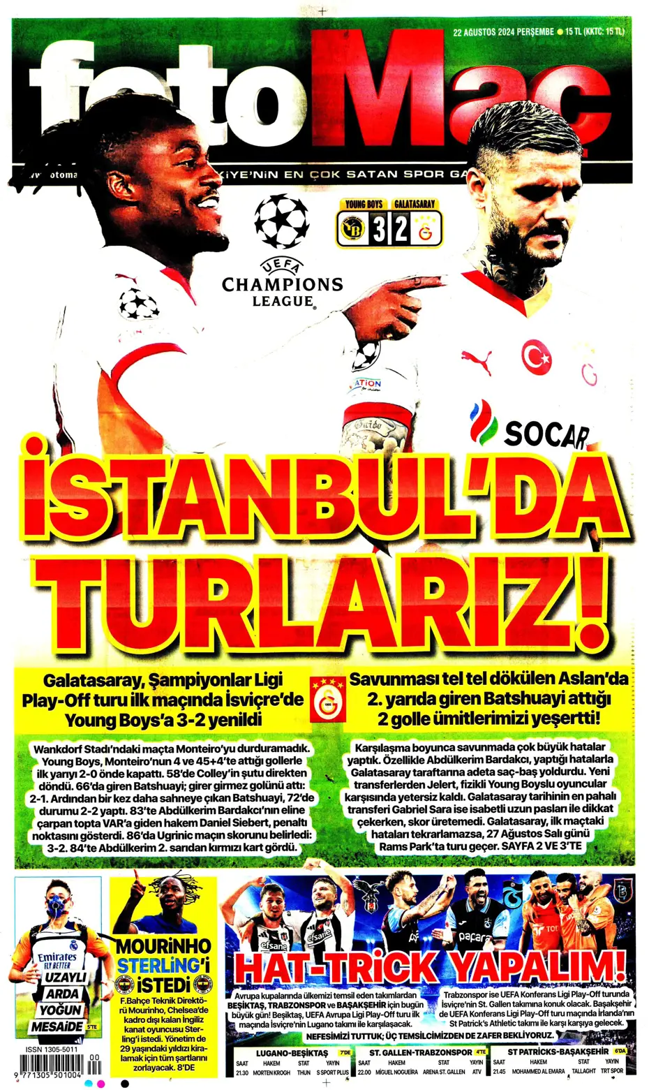 "Batman bile kurtaramadı" | Sporun manşetleri (22 Ağustos 2024) - 10 "Batman bile kurtaramadı" | Sporun manşetleri (22 Ağustos 2024) - 10