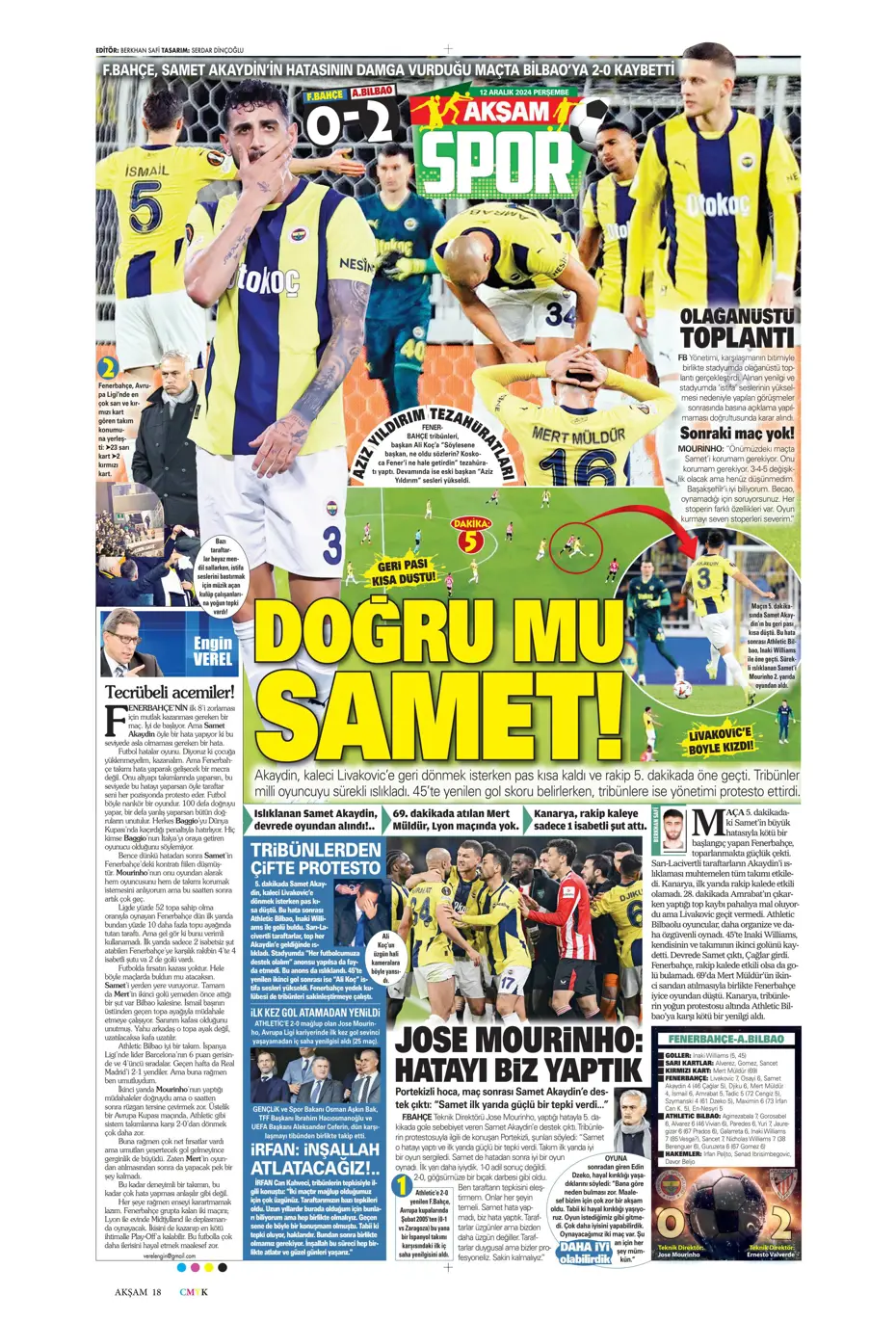 "Fenerbahçe'ye boğa darbesi" | Sporun manşetleri - 3