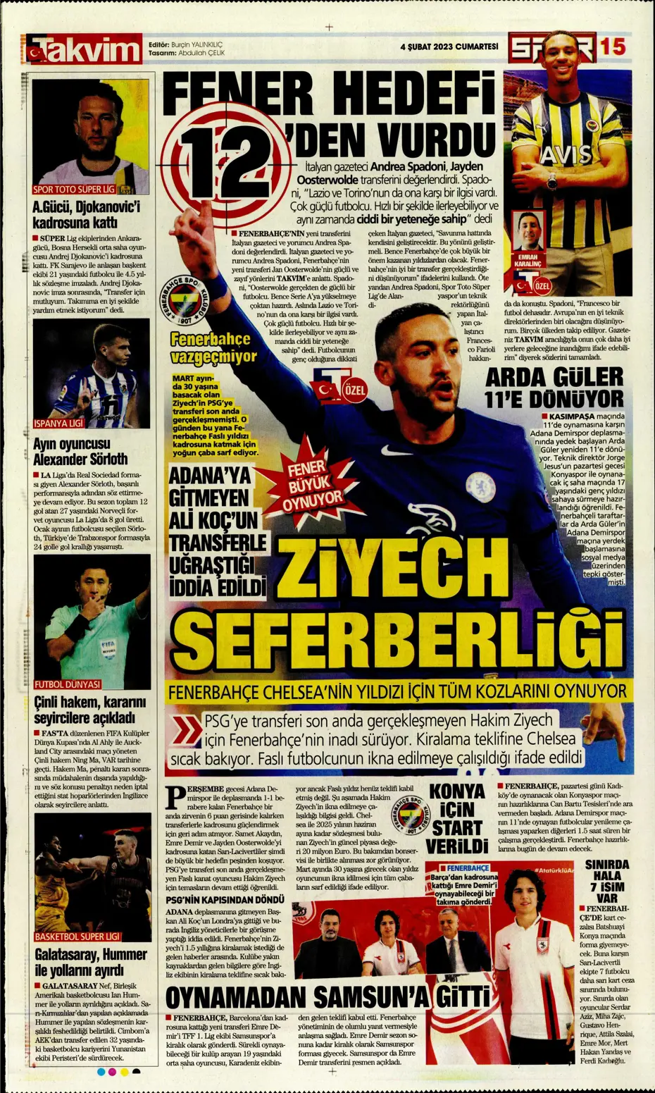 Sporun Manşetleri (4 Şubat 2023) - 34
