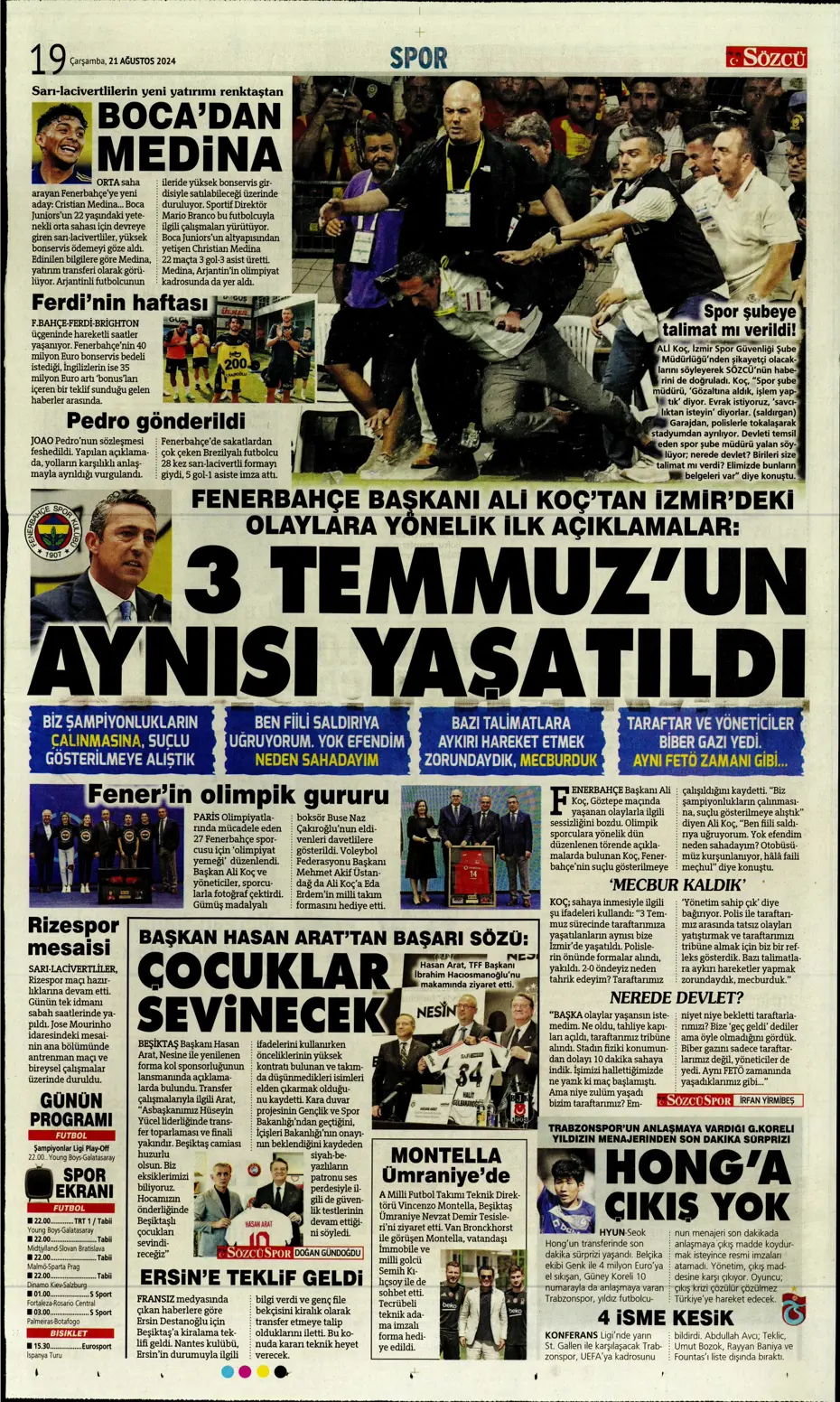 "Dev plan Anderson Talisca" | Sporun manşetleri - 28