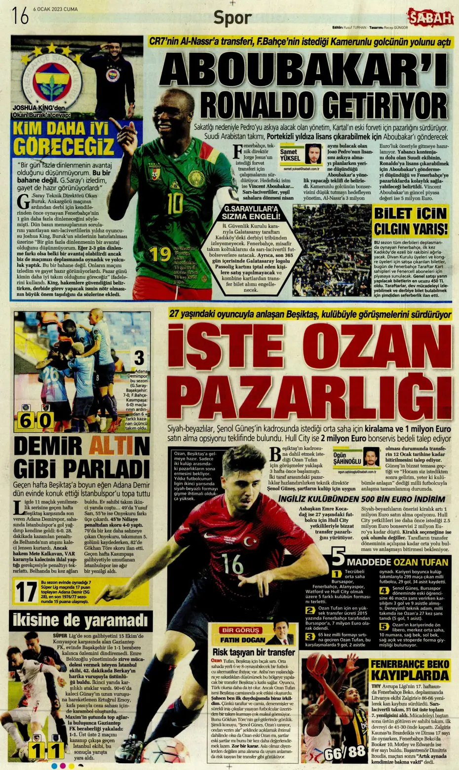 Sporun Manşetleri (6 Ocak 2023) - 27