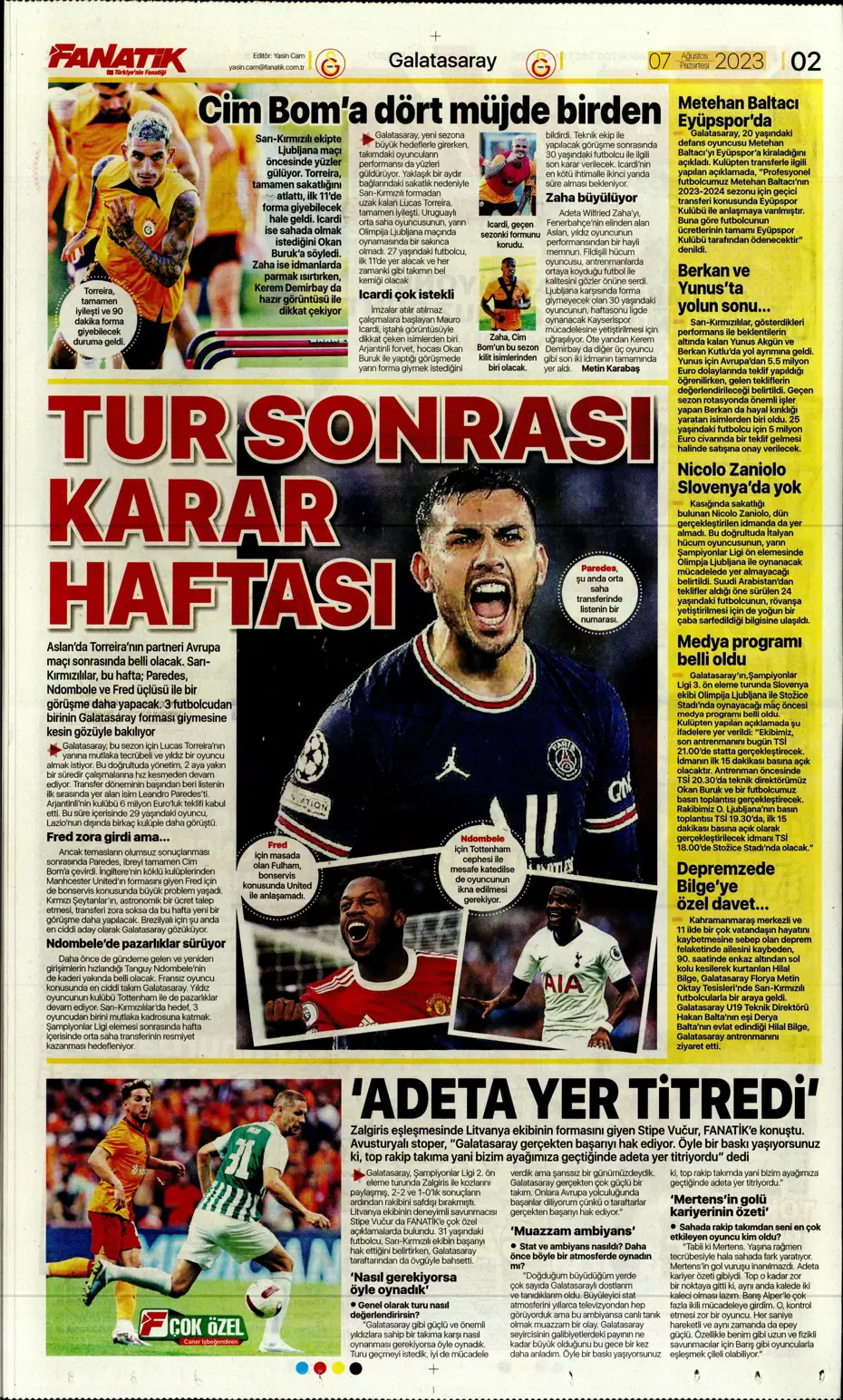 "Zaniolo gidiyor, Talisca geliyor" | Sporun manşetleri (7 Ağustos 2023) - 4 "Zaniolo gidiyor, Talisca geliyor" | Sporun manşetleri (7 Ağustos 2023) - 4