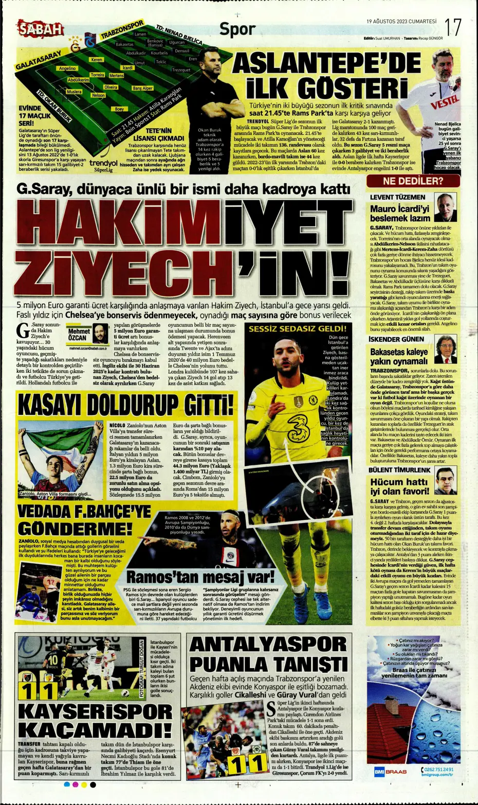 "Ramos'ta büyük kapışma" | Sporun Manşetleri (19 Ağustos 2023) - 27