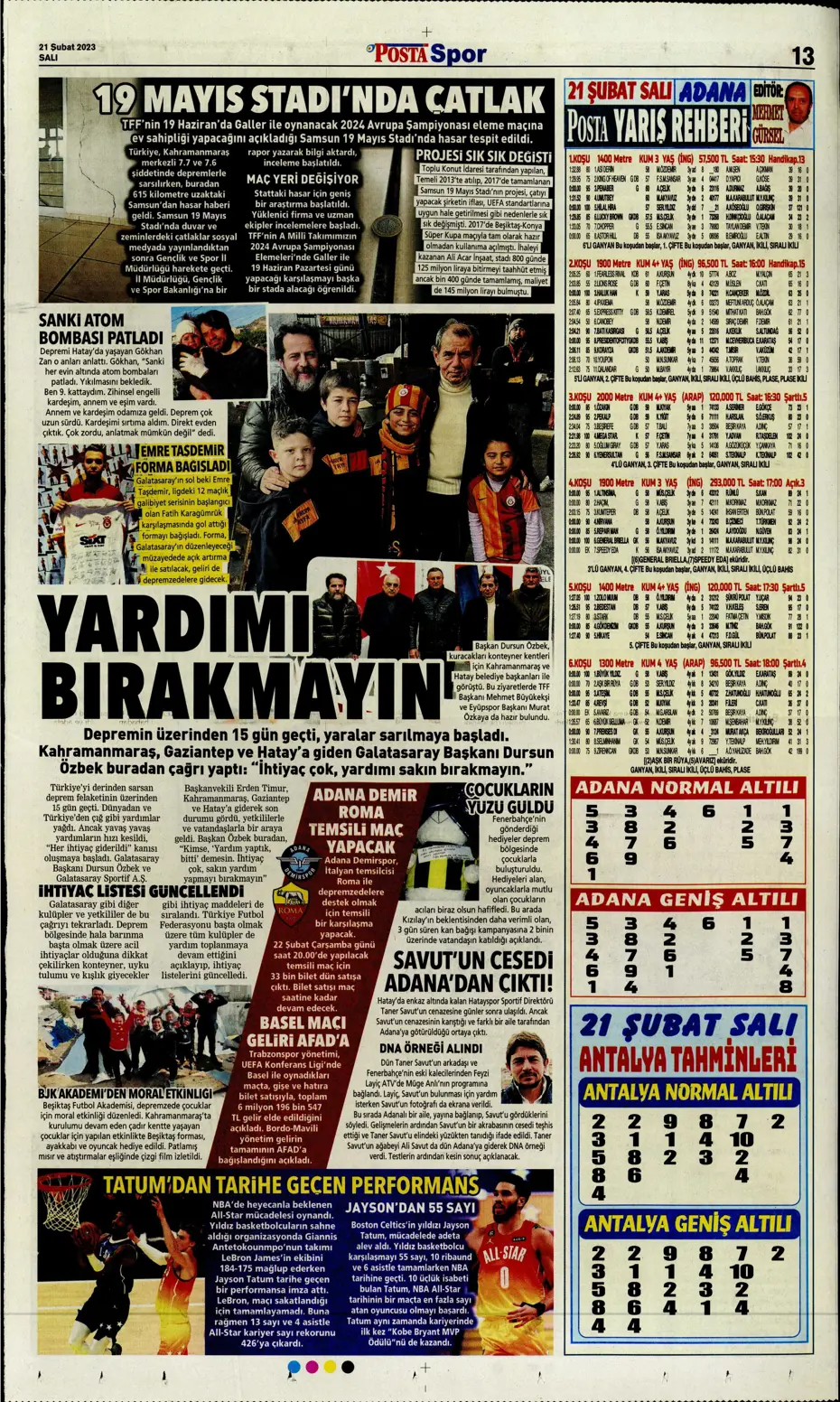 "Fener düğmeye bastı" - Gazete manşetleri (21 Şubat 2023) - 22