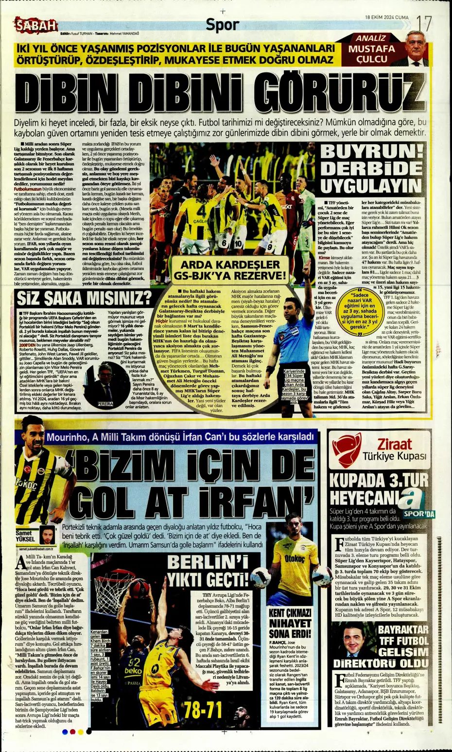 "Fenerbahçe'ye 1 milyar euroluk bomba" | Sporun manşetleri (18 Ekim 2024) - 30