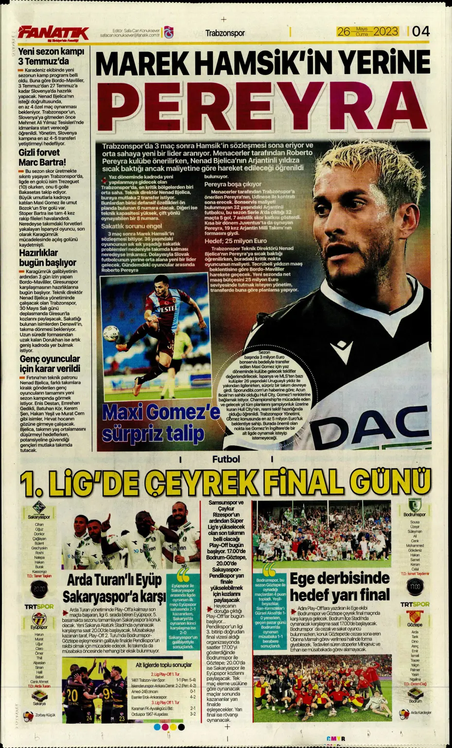 "Divock Origi F.Bahçe'ye doğru" | Sporun manşetleri (26 Mayıs 2023) - 8