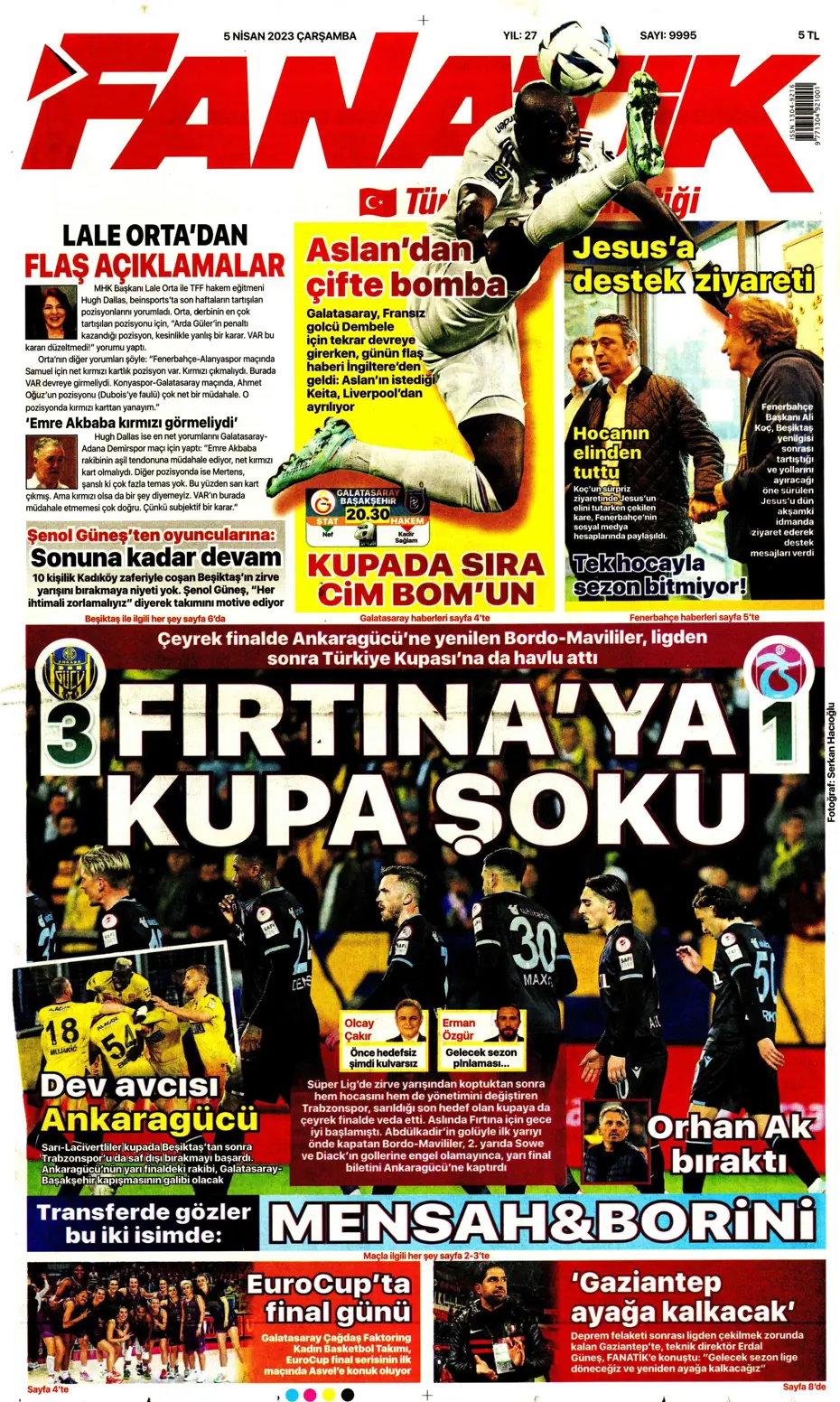 "Dünyada kimse buna penaltı demez" - Sporun manşetleri (5 Nisan 2023) - 2 "Dünyada kimse buna penaltı demez" - Sporun manşetleri (5 Nisan 2023) - 2