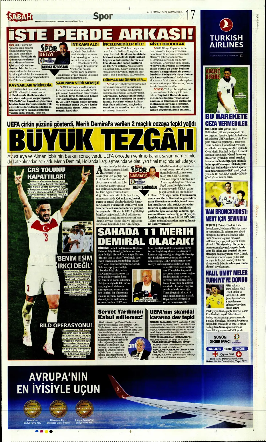 "Avrupalı selam dur! Türkler geliyor" | Sporun manşetleri (6 Temmuz 2024) - 25