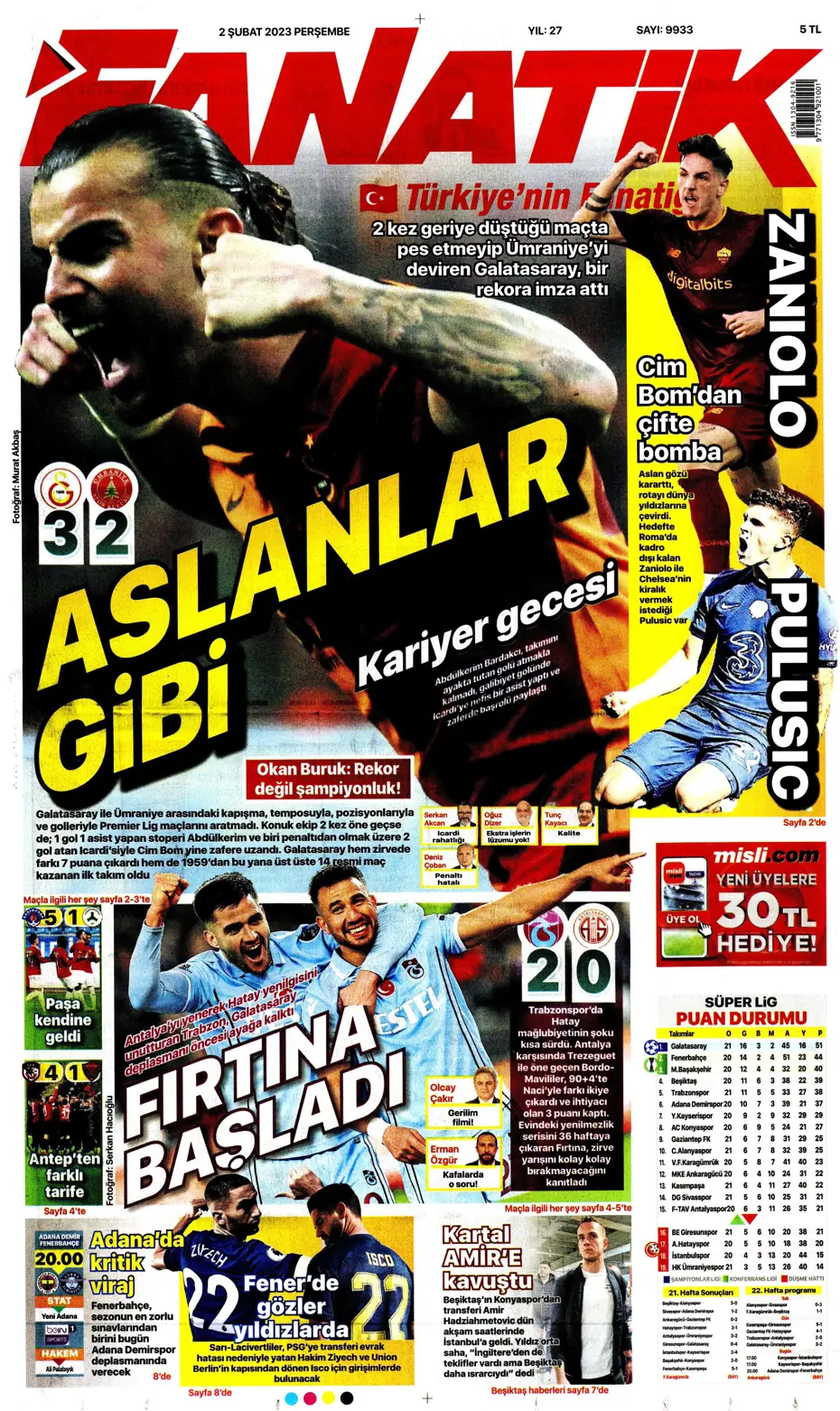 Sporun Manşetleri (2 Şubat 2023) - 8