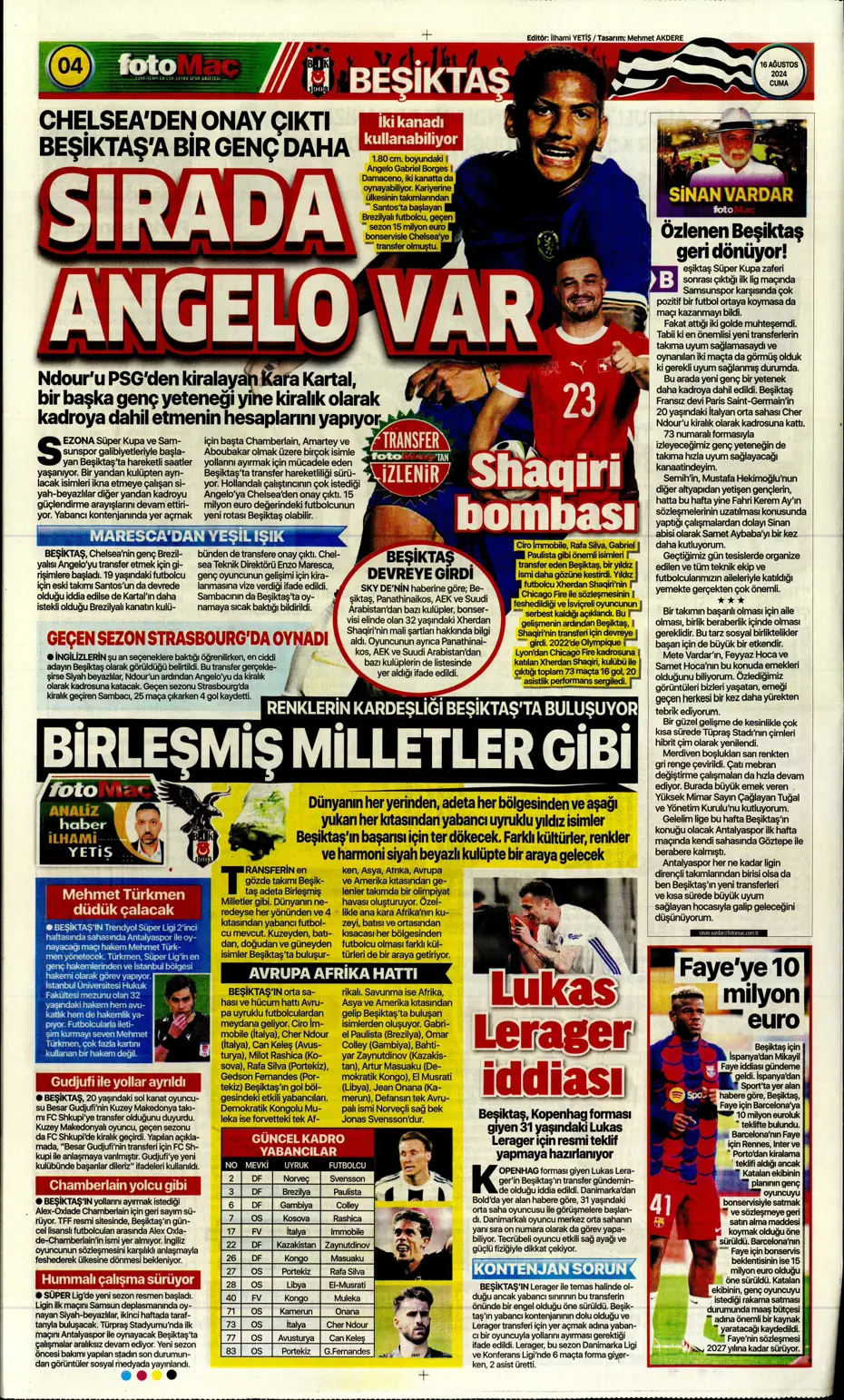 "Mateo Kovacic adım adım Fenerbahçe'ye" | Sporun manşetleri - 12 "Mateo Kovacic adım adım Fenerbahçe'ye" | Sporun manşetleri - 12