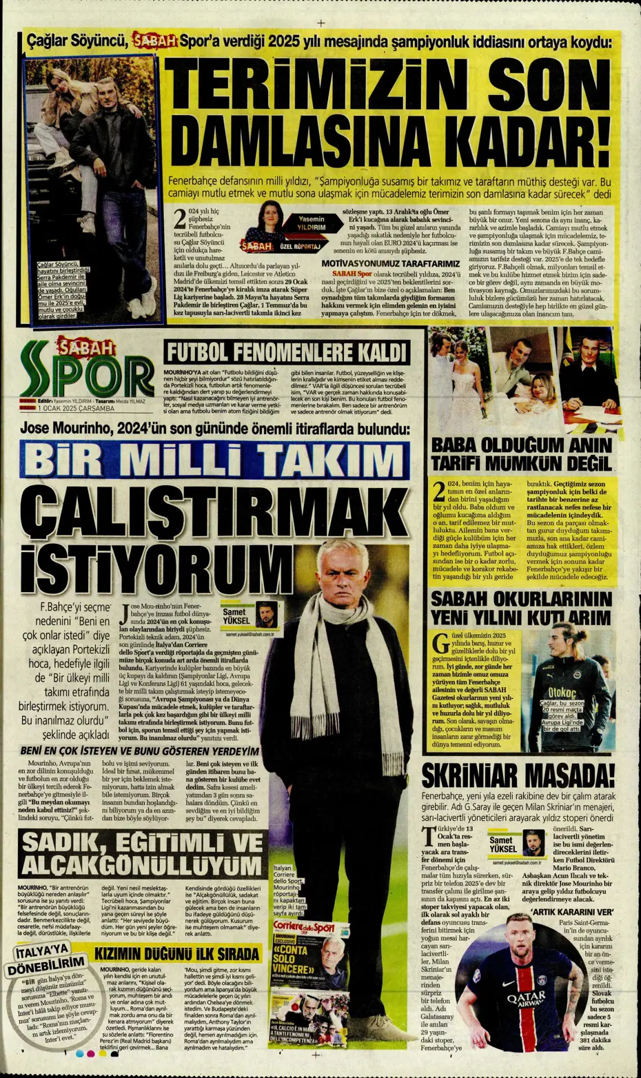 "Sergen Yalçın ve ekibi cumartesi başlıyor" | Sporun manşetleri (1 Ocak 2025) - 25