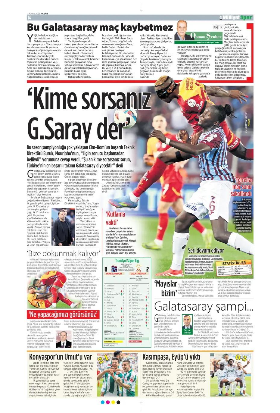 "Cimbom şampiyo..." | Sporun manşetleri - 19