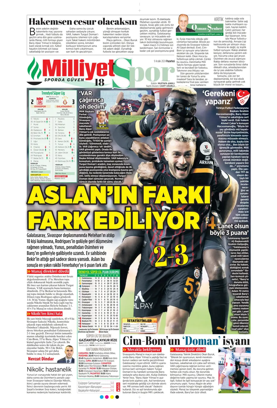 "Hakem katliamı" | Sporun manşetleri - 19 "Hakem katliamı" | Sporun manşetleri - 19