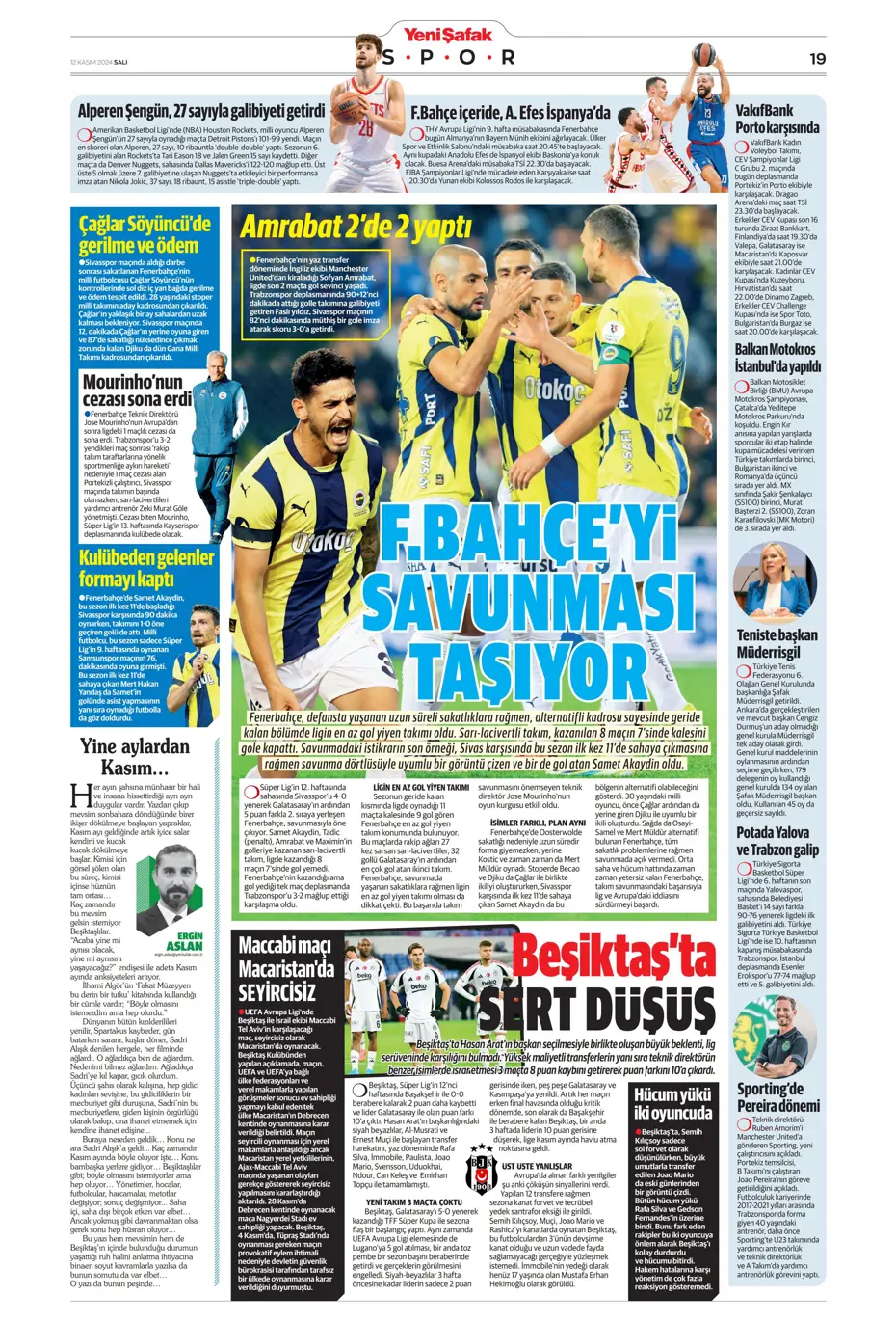 "Listenin başında onlar var: Talisca &amp; Brown" | Sporun manşetleri (12 Kasım 2024) - 38