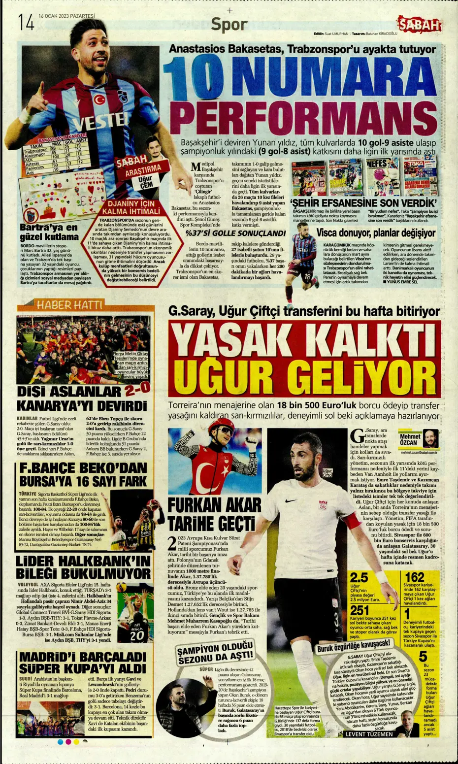 Sporun Manşetleri (16 Ocak 2023) - 29