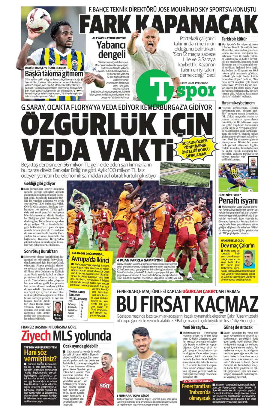 "Aslan'da Rosier harekatı" | Sporun manşetleri (31 Ekim 2024) - 39